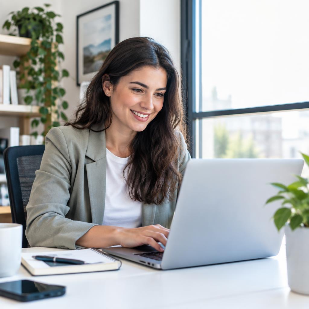 Professional working on a laptop